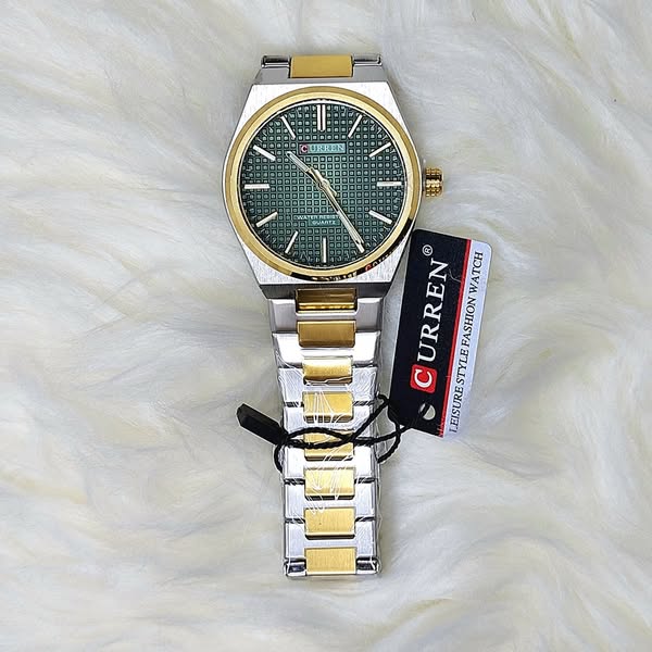 Montre pour Homme Curren 8439 Argent Doré Fond Vert
