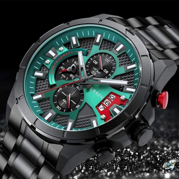 Montre pour Homme Curren 8401 Noir Fond Vert