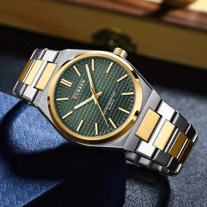 Montre pour Homme Curren 8439 Argent Doré Fond Vert