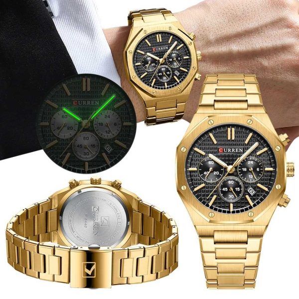 Montre pour Homme Curren 8440 Doré Fond Noir