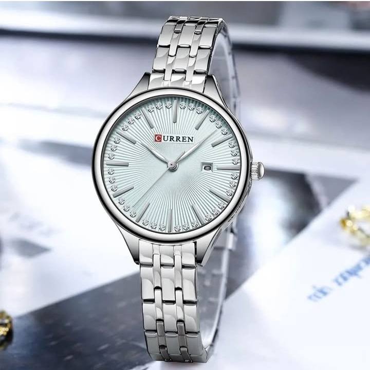 Montre pour Femme Curren 9099 Argent Fond Bleu Ciel