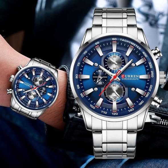 Montre pour Homme Curren 8351 Argent Fond Bleu