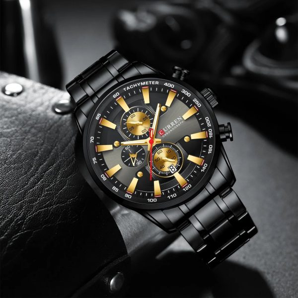 Montre pour Homme Curren 8351 Noir Doré