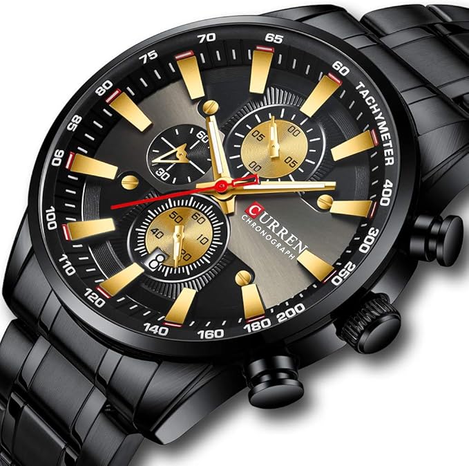 Montre pour Homme Curren 8351 Noir Doré