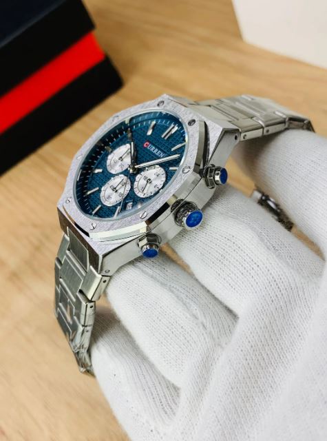 Montre pour Homme Curren 8440 Argent Fond Bleu
