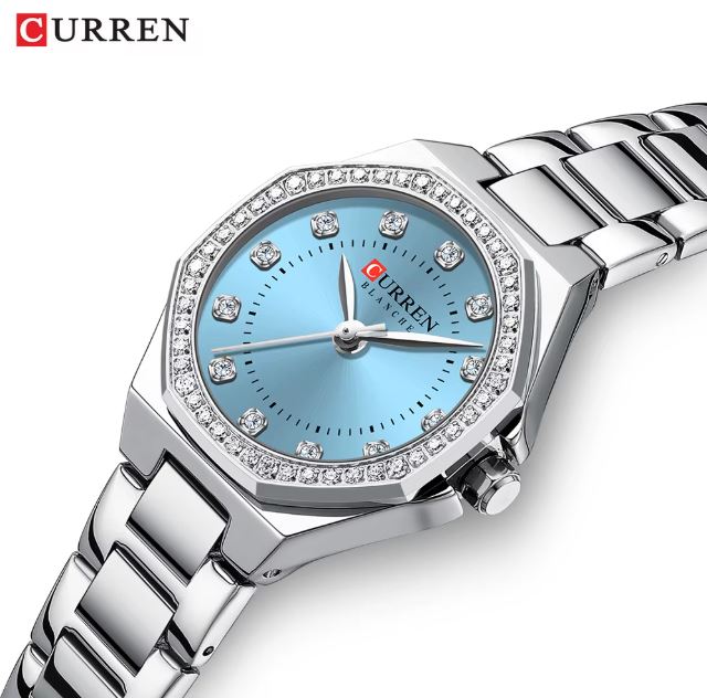 Montre pour Femme Curren 9100 Argent Fond Bleu Ciel