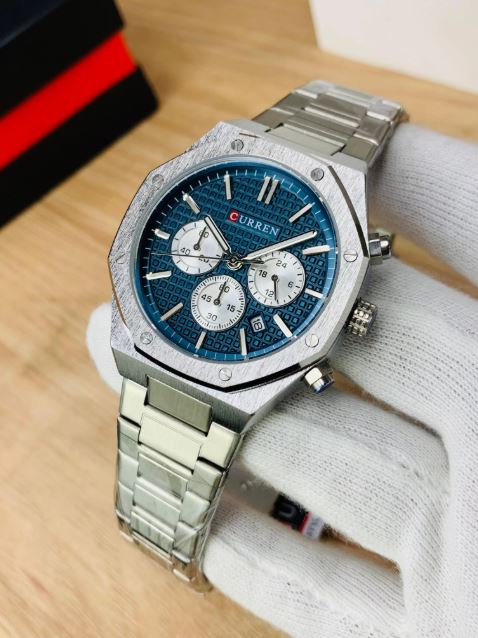 Montre pour Homme Curren 8440 Argent Fond Bleu