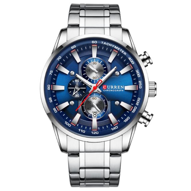 Montre pour Homme Curren 8351 Argent Fond Bleu