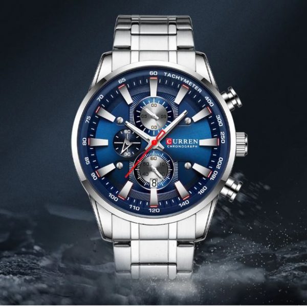 Montre pour Homme Curren 8351 Argent Fond Bleu