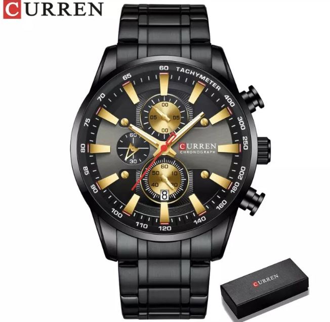 Montre pour Homme Curren 8351 Noir Doré