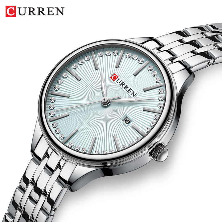 Montre pour Femme Curren 9099 Argent Fond Bleu Ciel