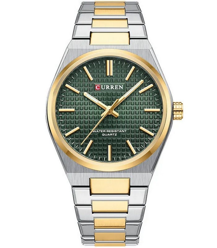 Montre pour Homme Curren 8439 Argent Doré Fond Vert