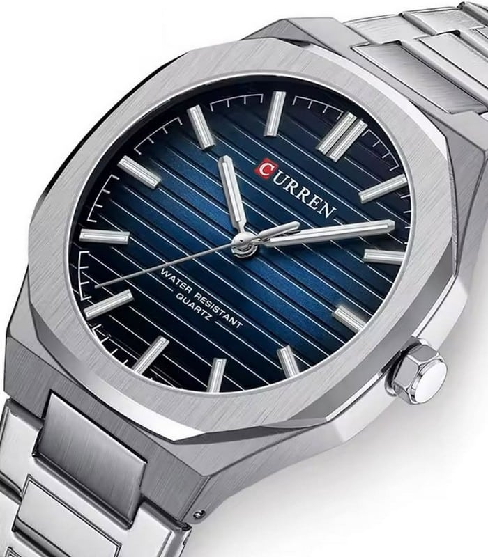 Montre pour Homme Curren 8456 Argent Fond Bleu