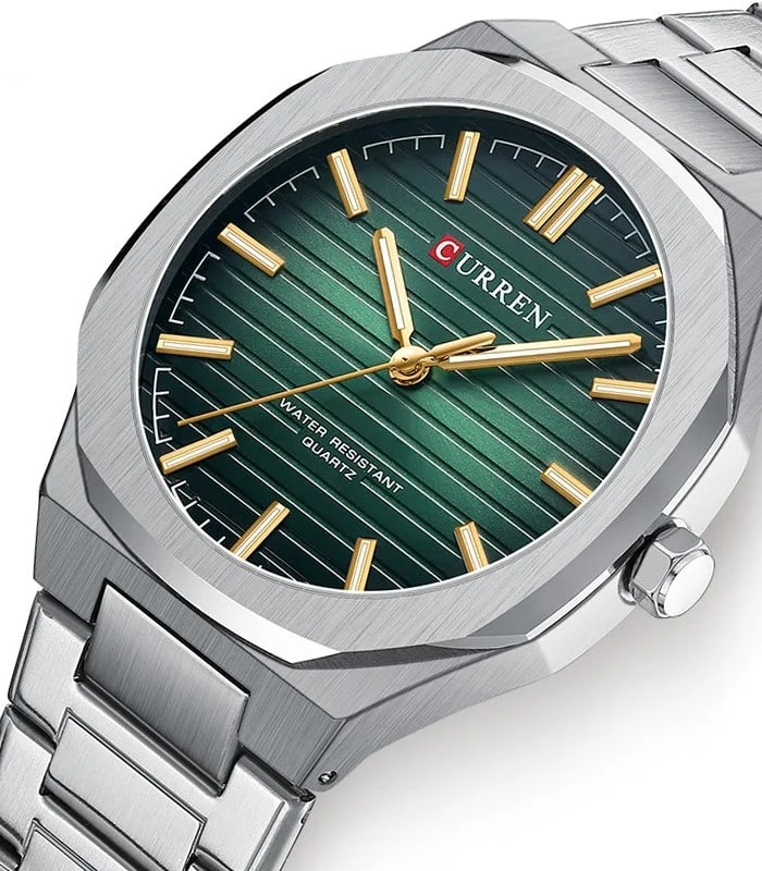 Montre pour Homme Curren 8456 Argent Fond Vert