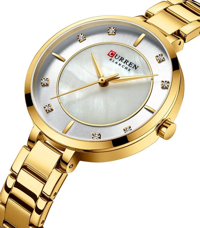 Montre pour Femme Curren 9051 Doré Fond Blanc