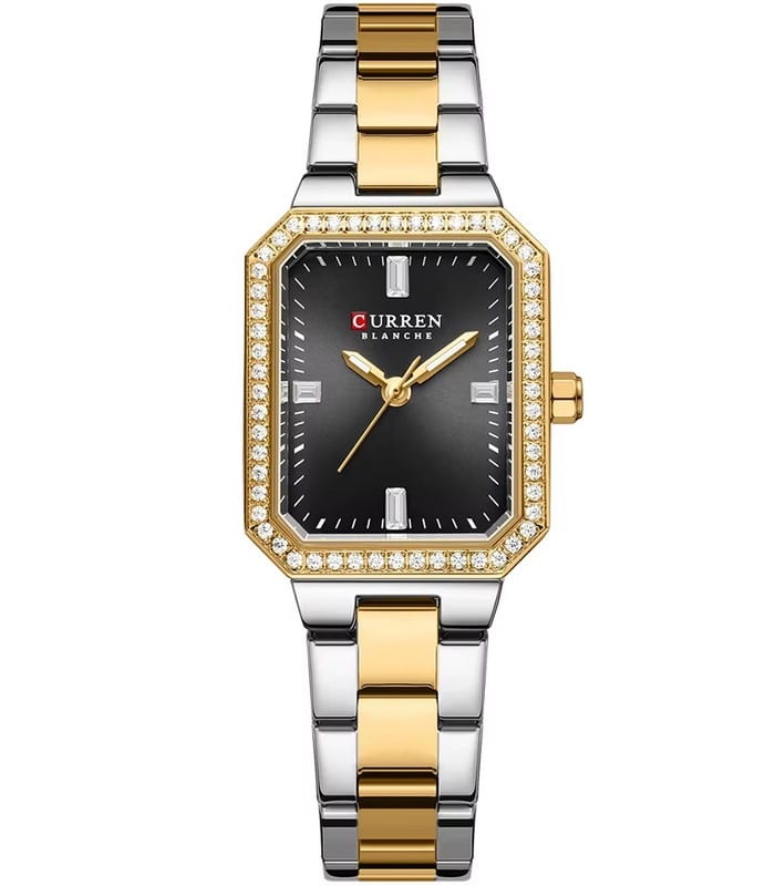 Montre pour Femme Curren 9102 Argent Doré Fond Noir