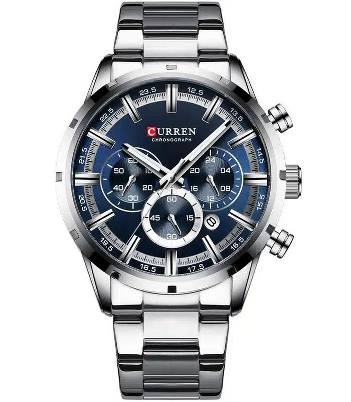 Montre Homme Curren 8355 Argent Fond Bleu