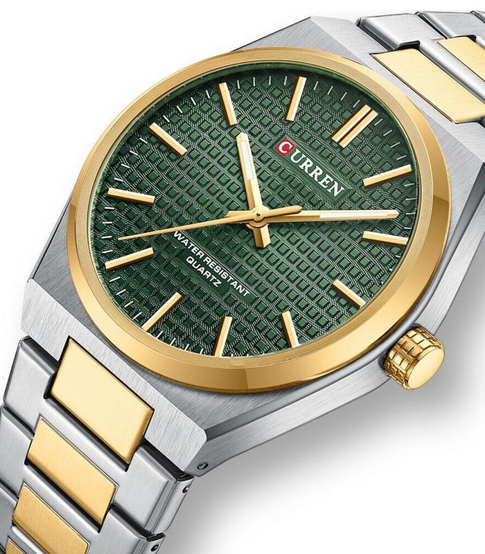 Montre pour Homme Curren 8439 Argent Doré Fond Vert