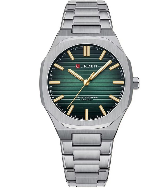 Montre pour Homme Curren 8456 Argent Fond Vert