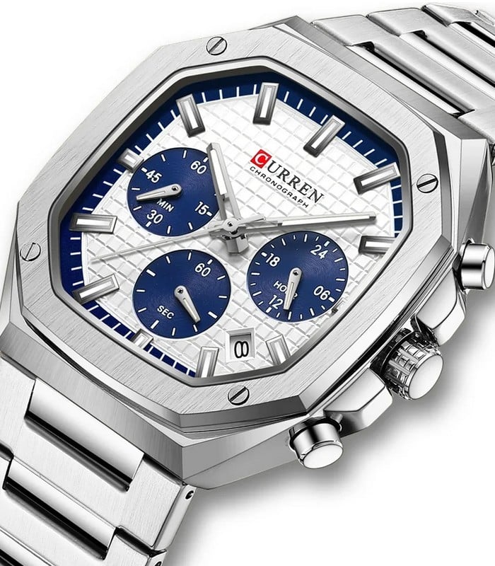 Montre pour Homme Curren 8459 Argent Fond Blanc