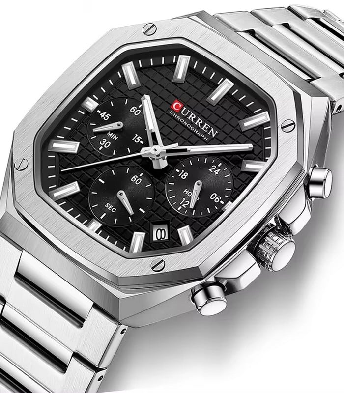 Montre pour Homme Curren 8459 Argent Fond Noir