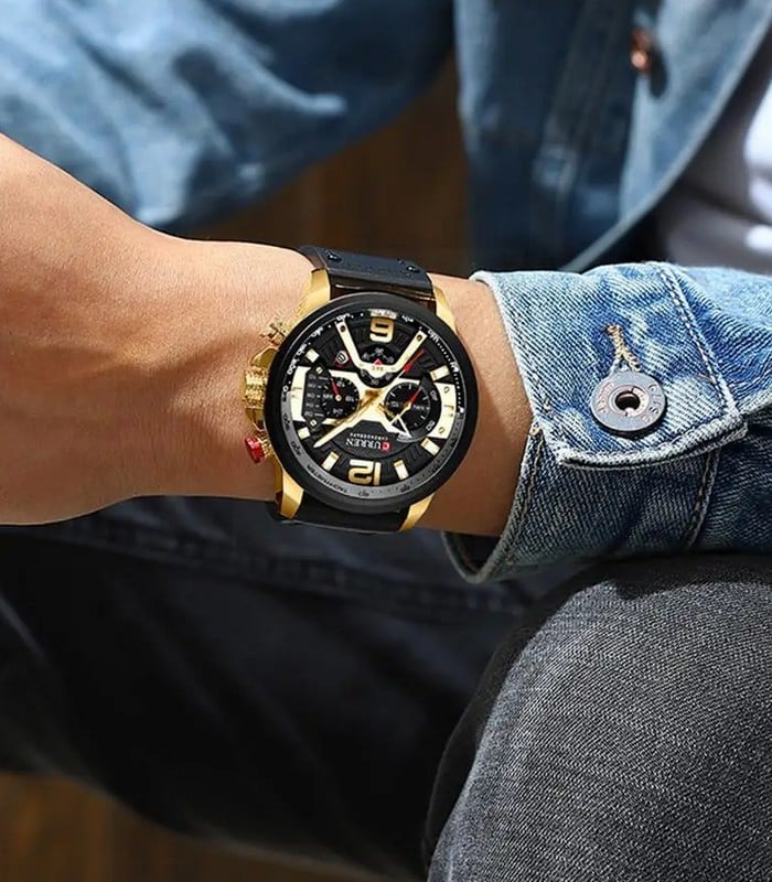 Montre pour Homme Curren 8329 Noir Doré