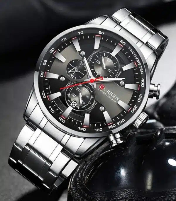 Montre Homme Curren 8355 Argent Fond noir