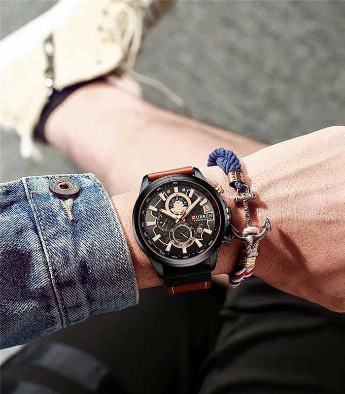 Montre pour Homme Curren 8380 Marron Fond Noir