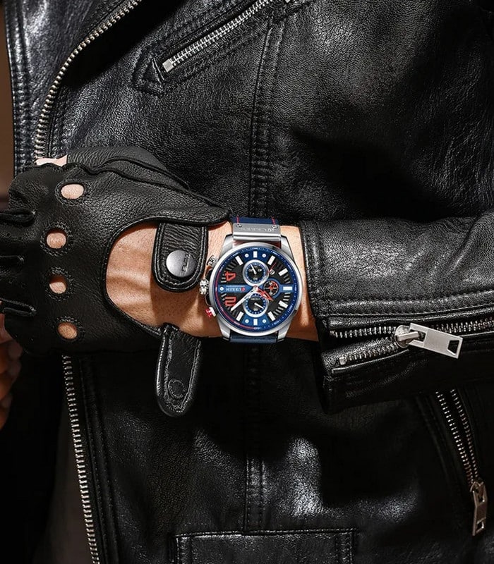Montre Homme Curren 8393 Bleu Rouge
