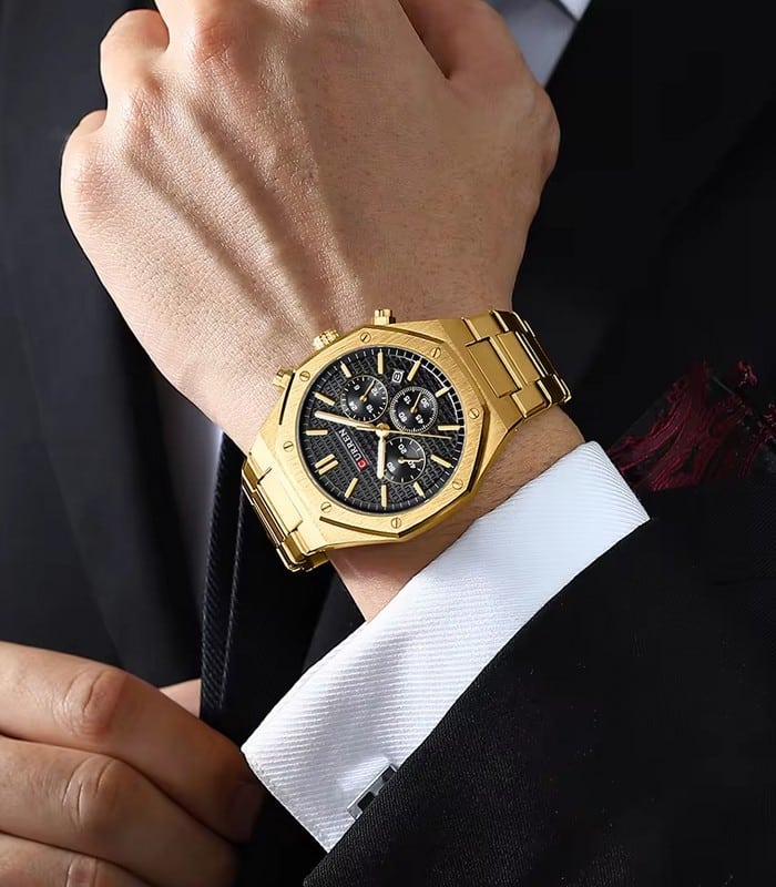 Montre pour Homme Curren 8440 Doré Fond Noir