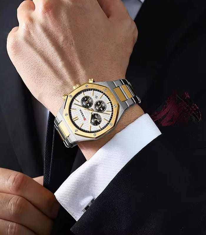 Montre pour Homme Curren 8440 Argent Doré