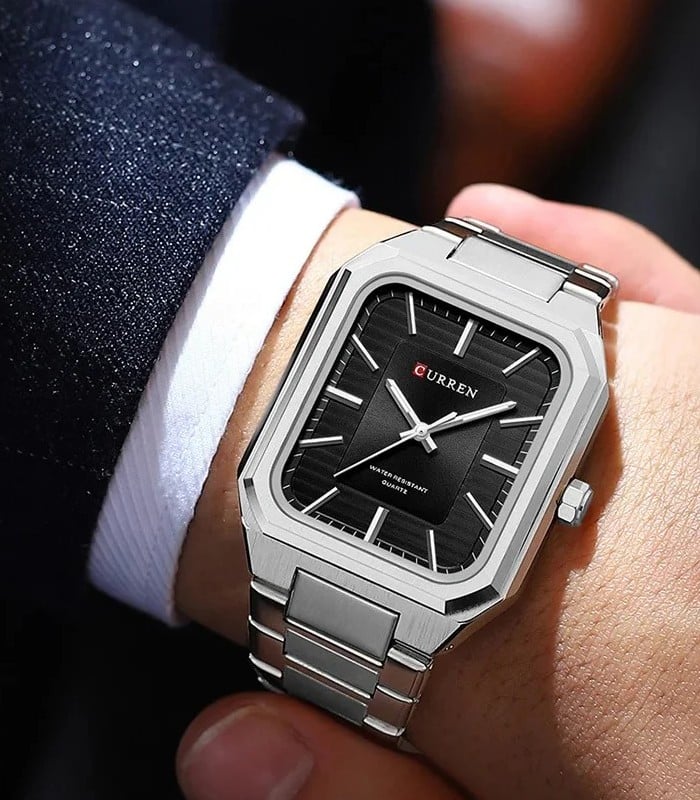 Montre pour Homme Curren 8457 Argent Fond Noir