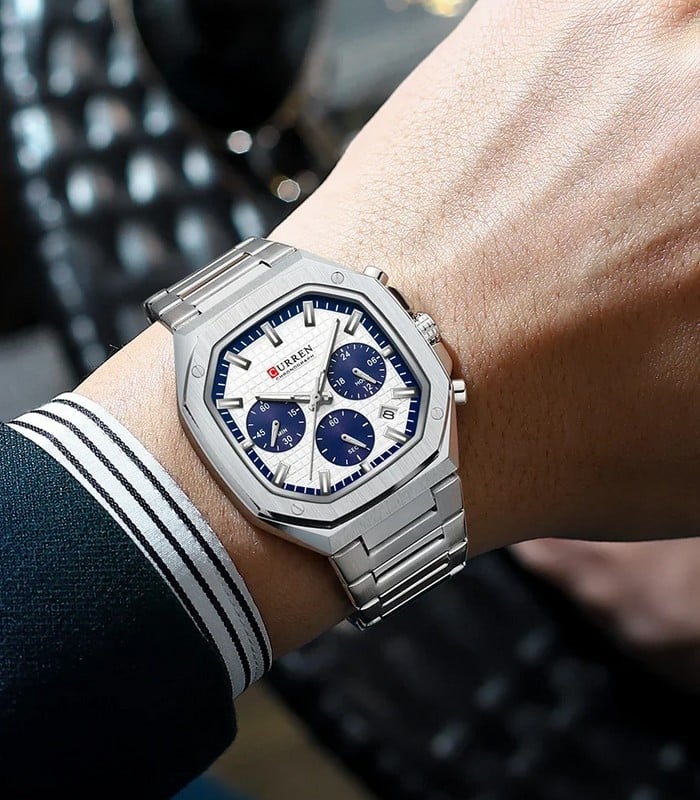 Montre pour Homme Curren 8459 Argent Fond Blanc