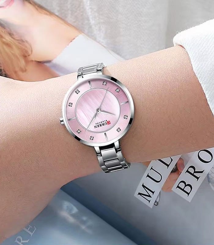 Montre pour Femme Curren 9051 Argent Fond Rosé