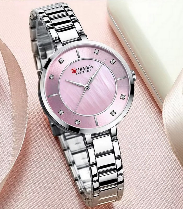 Montre pour Femme Curren 9051 Argent Fond Rosé