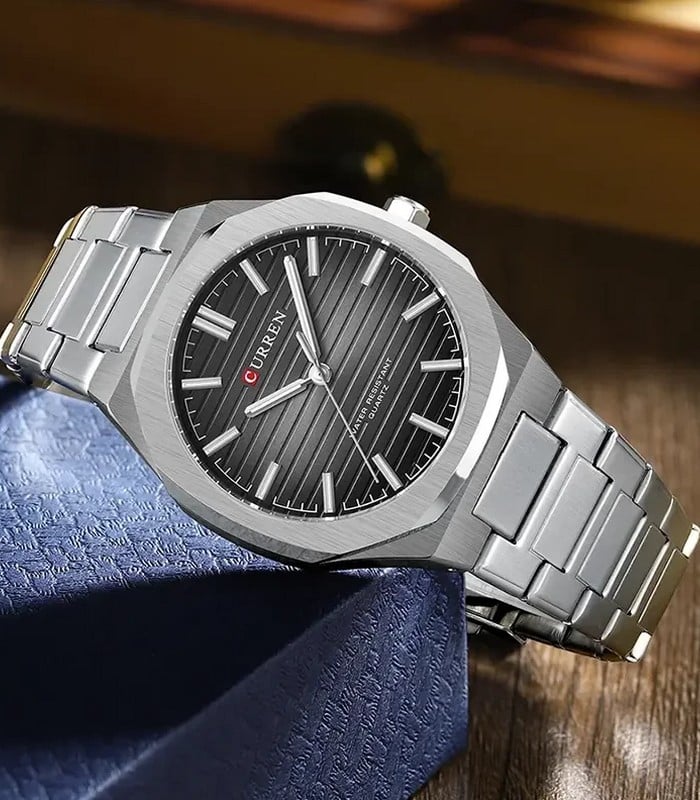 Montre pour Homme Curren 8456 Argent Fond Noir