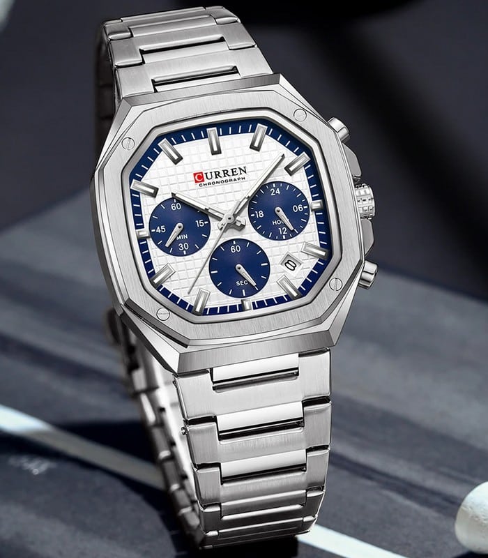 Montre pour Homme Curren 8459 Argent Fond Blanc